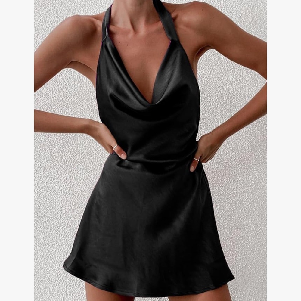Black silk dress